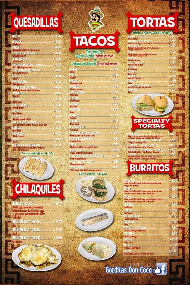 Gorditas Don Coco - Addison, IL menu_pic