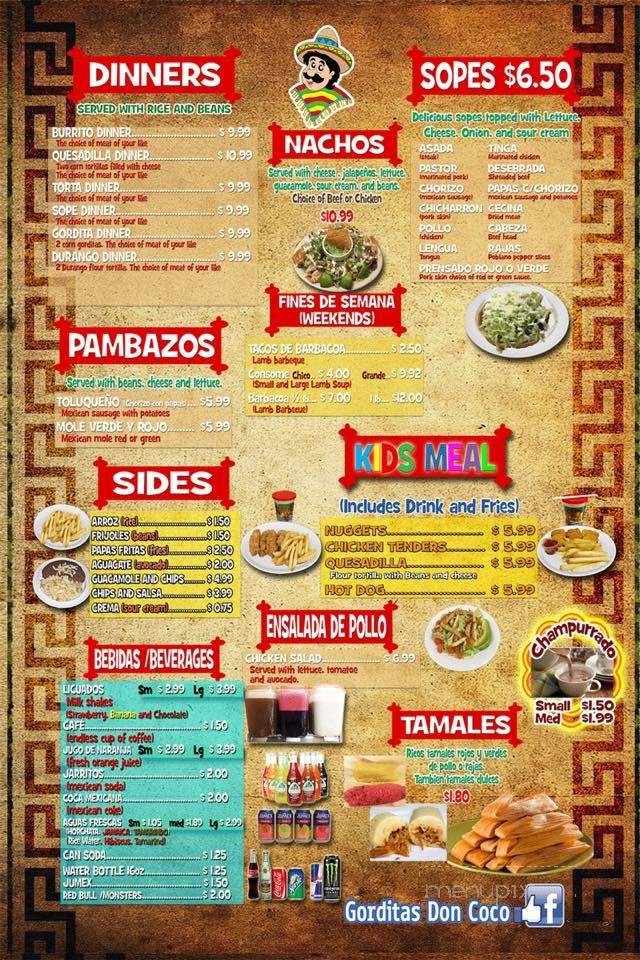 Gorditas Don Coco - Addison, IL menu_pic