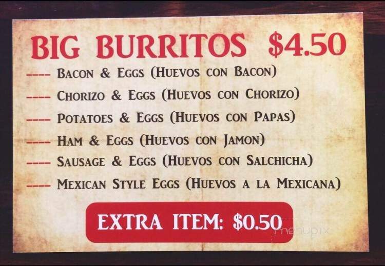 La Pasadita - White Settlement, TX menu_pic