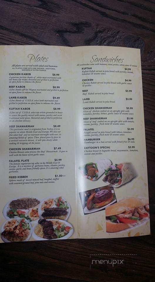 Zaytoon's Kabob - Garden Grove, CA menu_pic