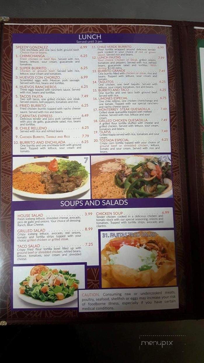 Limones - Toledo, OH menu_pic