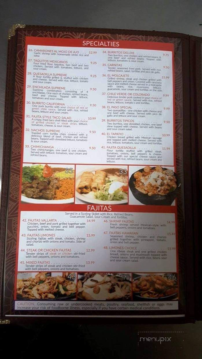 Limones - Toledo, OH menu_pic