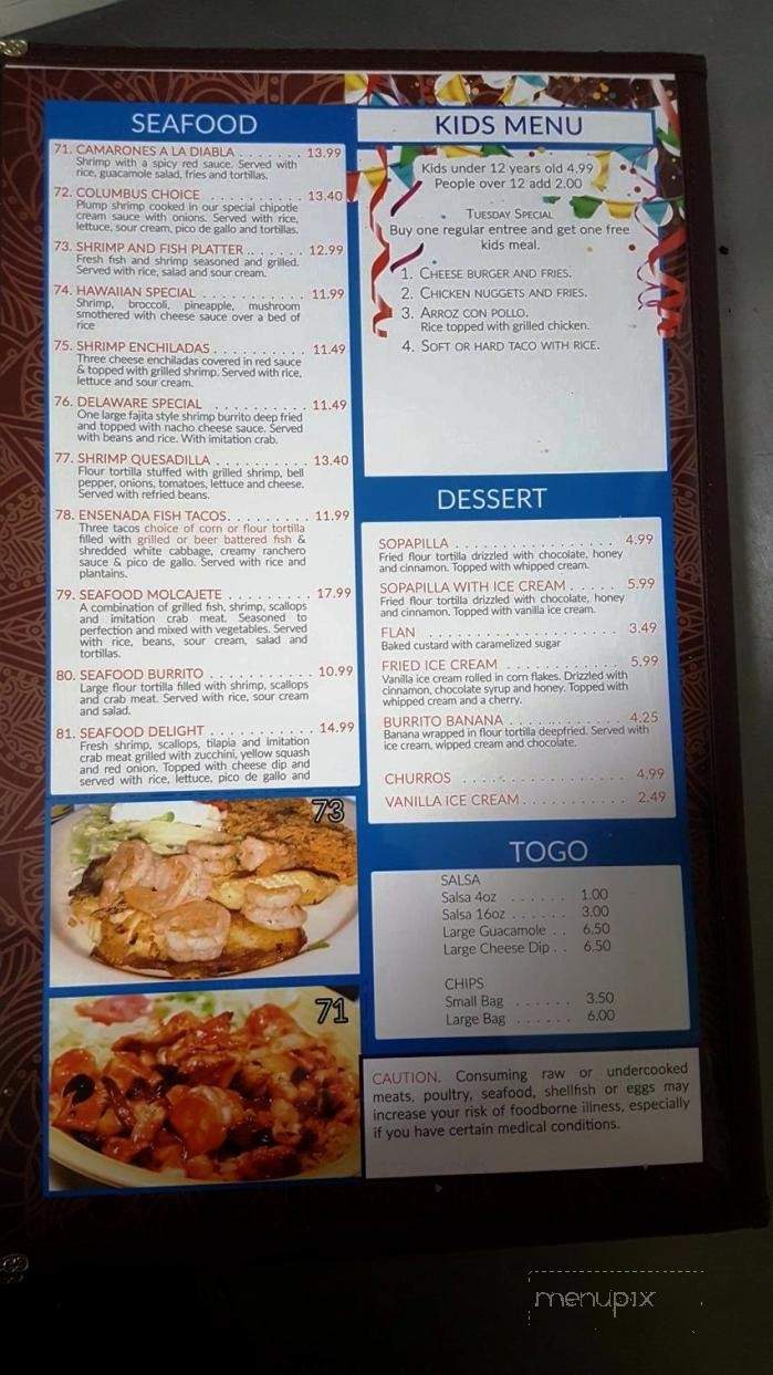 Limones - Toledo, OH menu_pic