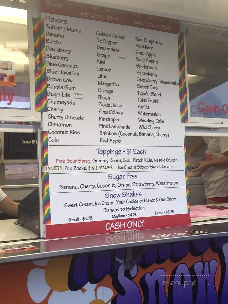 Arctic Snow - Pantego, TX menu_pic