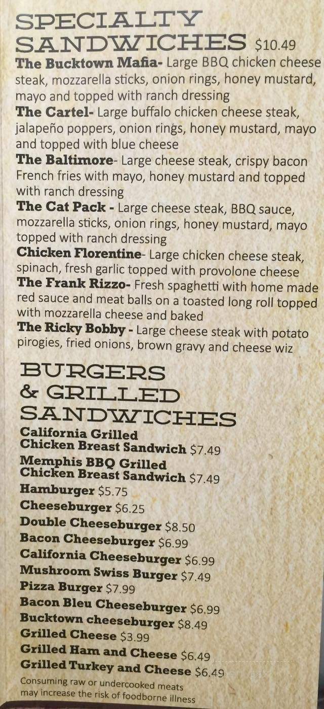 Tony Joes House of Great Eats - Pottstown, PA menu_pic