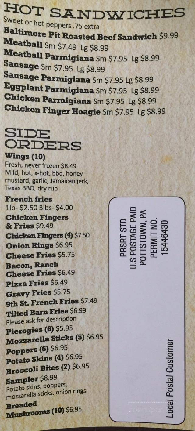 Tony Joes House of Great Eats - Pottstown, PA menu_pic