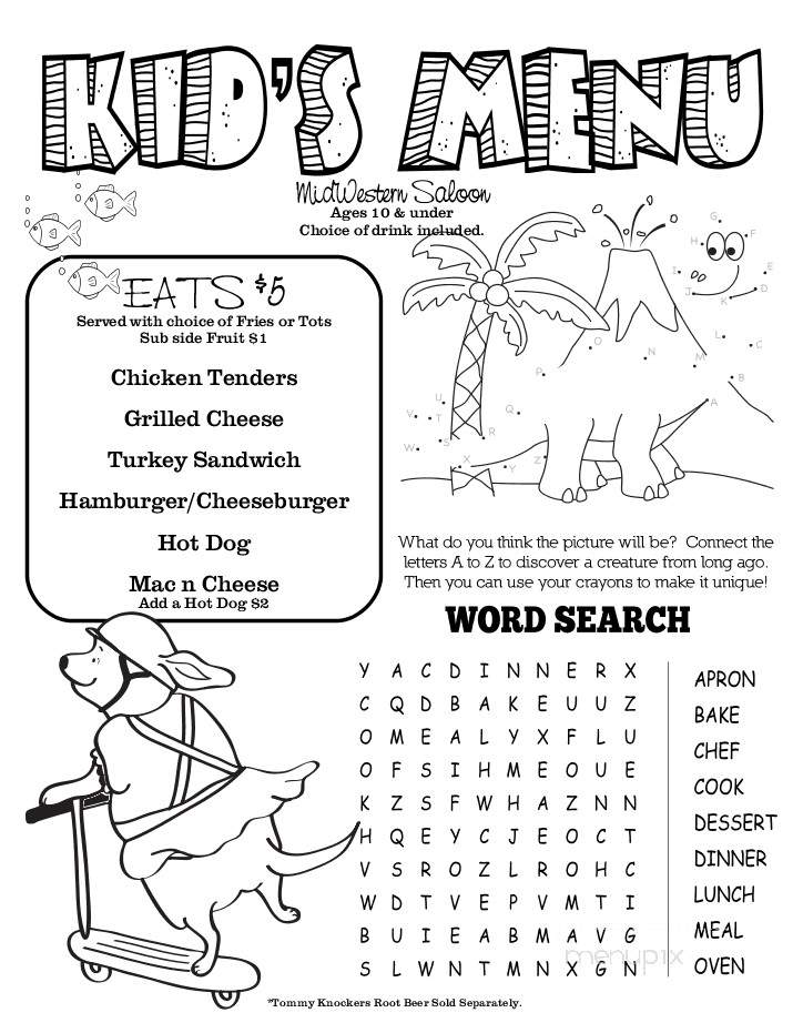 Midwestern Saloon - Denver, CO menu_pic