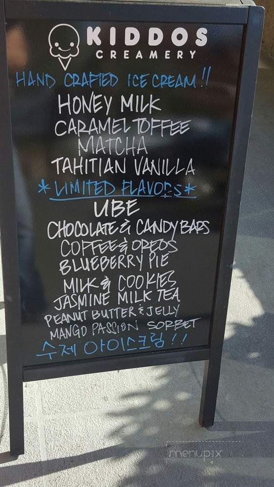 Kiddos Creamery - Glendale, CA menu_pic