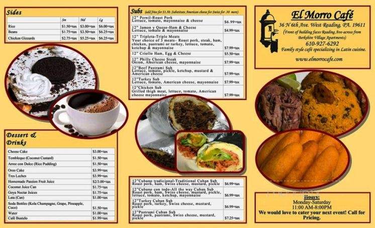 El Morro Cafe - West Reading, PA menu_pic