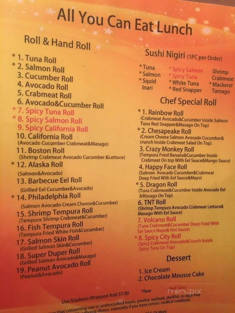Fuji Hana Sushi - Virginia Beach, VA menu_pic