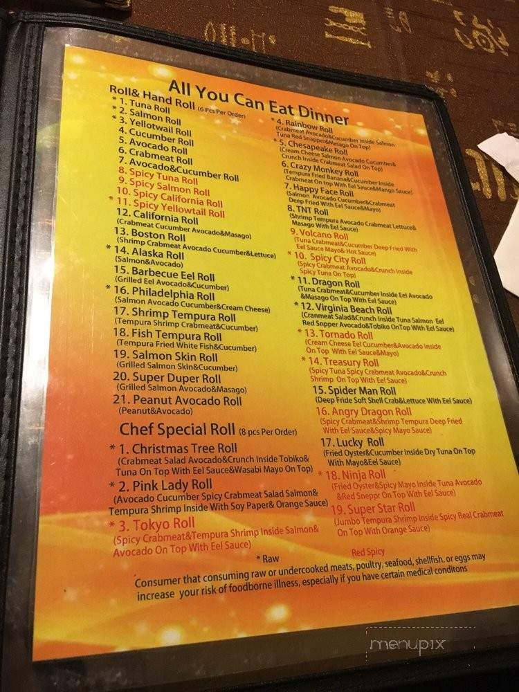 Fuji Hana Sushi - Virginia Beach, VA menu_pic