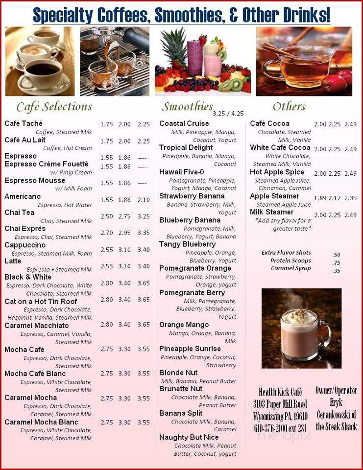 The Steak Shack - Berks, PA menu_pic