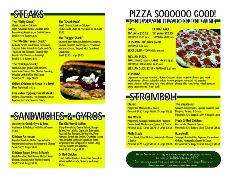The Steak Shack - Berks, PA menu_pic