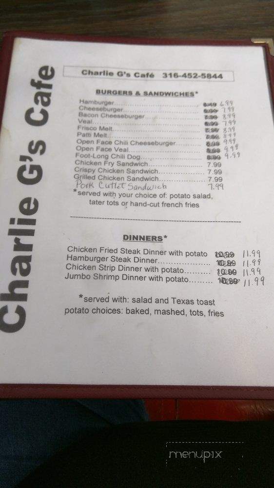 Charlie G's Cafe - El Dorado, KS menu_pic