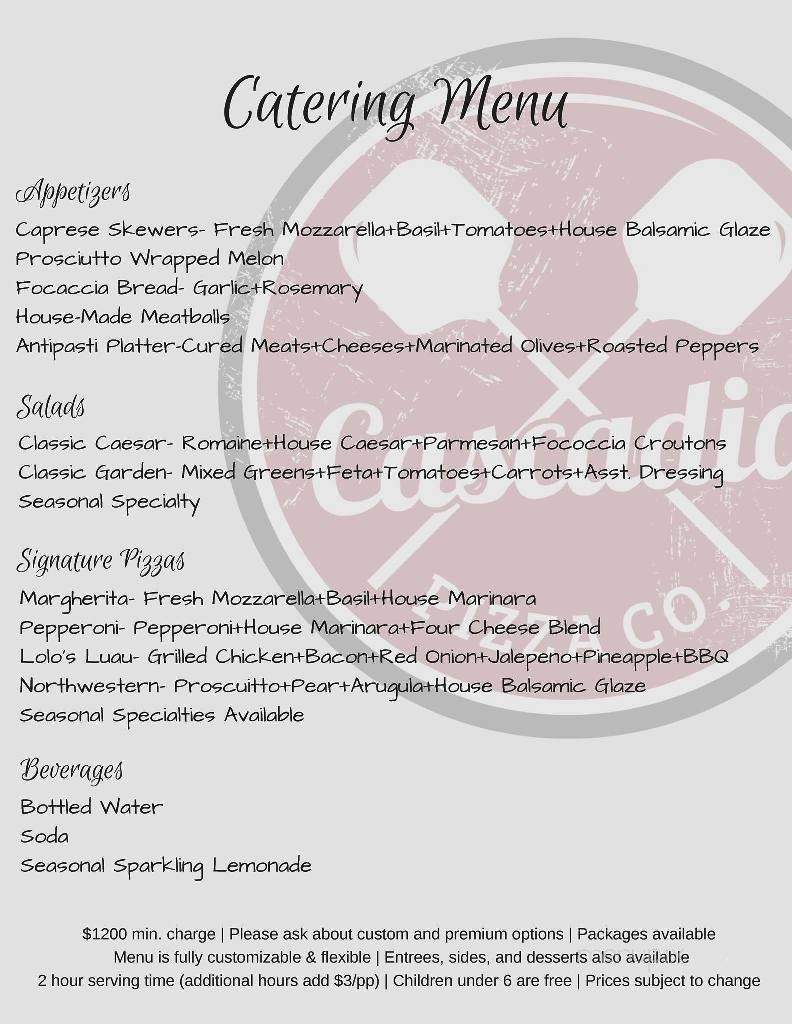 Cascadia Pizza - Enumclaw, WA menu_pic