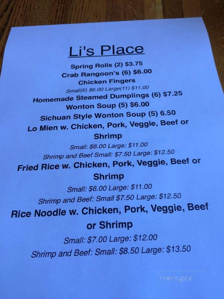 Li's Place - Freeport, ME menu_pic
