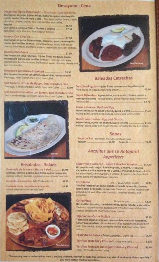 Paseo Catracho - Miami, FL menu_pic