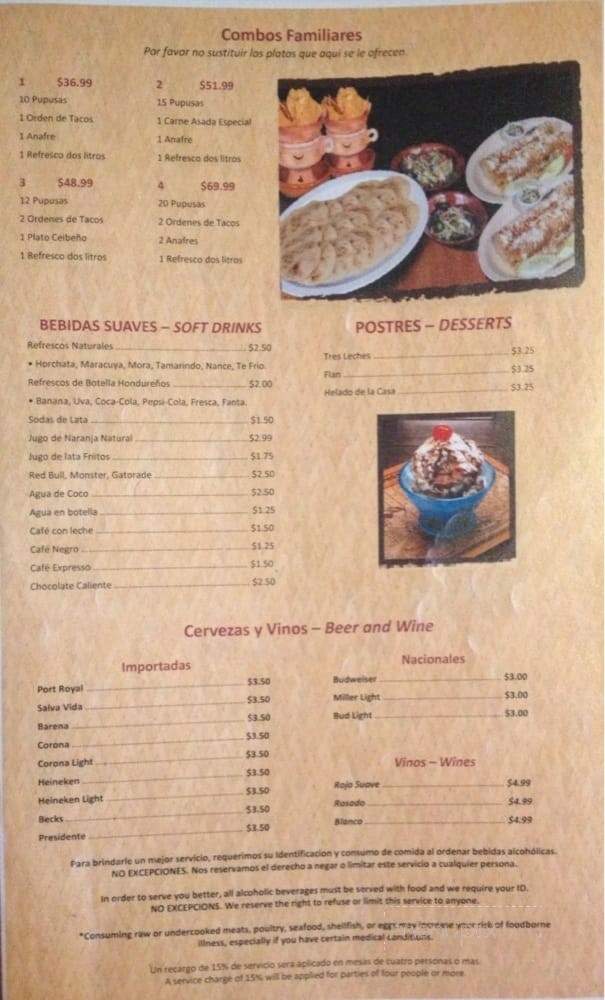 Paseo Catracho - Miami, FL menu_pic