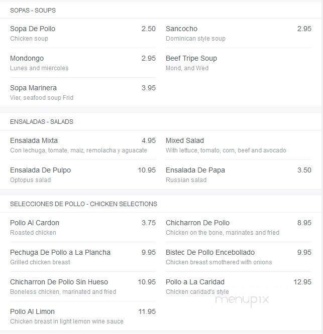 Caridad & Louie's Restaurant - New Rochelle, NY menu_pic