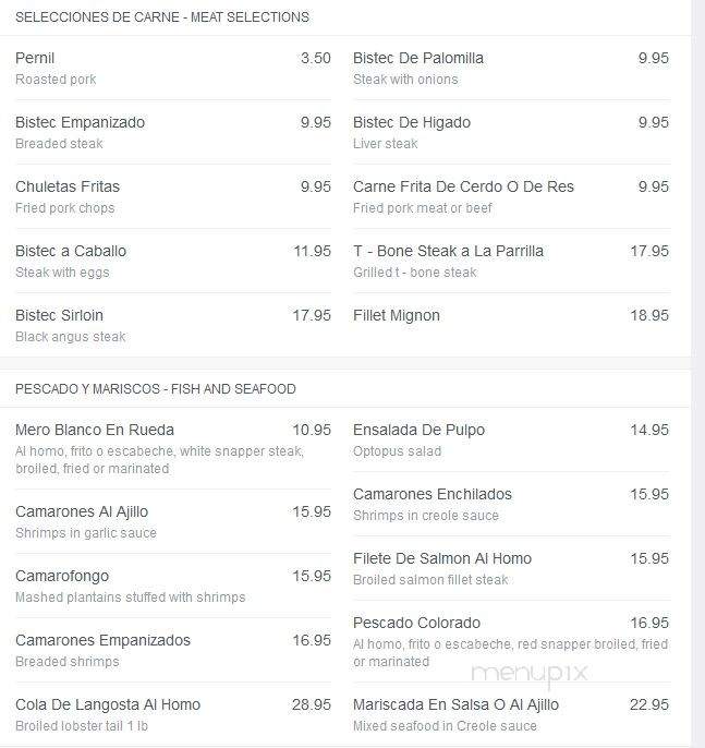 Caridad & Louie's Restaurant - New Rochelle, NY menu_pic