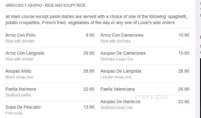 Caridad & Louie's Restaurant - New Rochelle, NY menu_pic