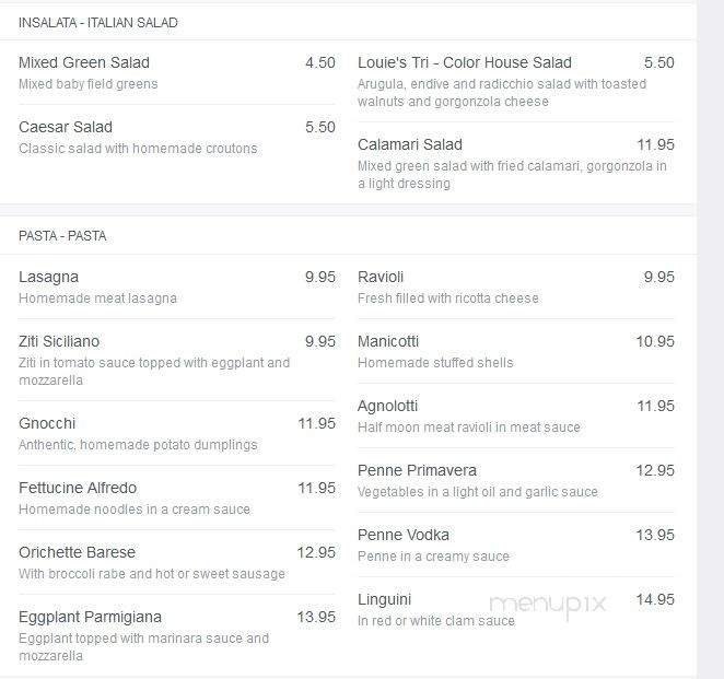 Caridad & Louie's Restaurant - New Rochelle, NY menu_pic