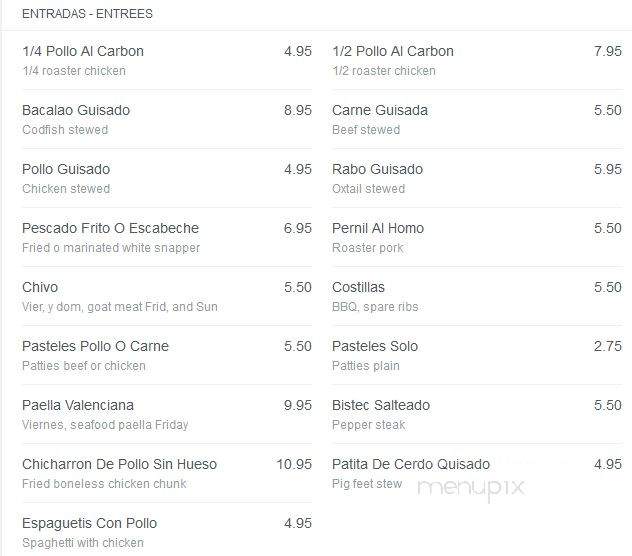 Caridad & Louie's Restaurant - New Rochelle, NY menu_pic