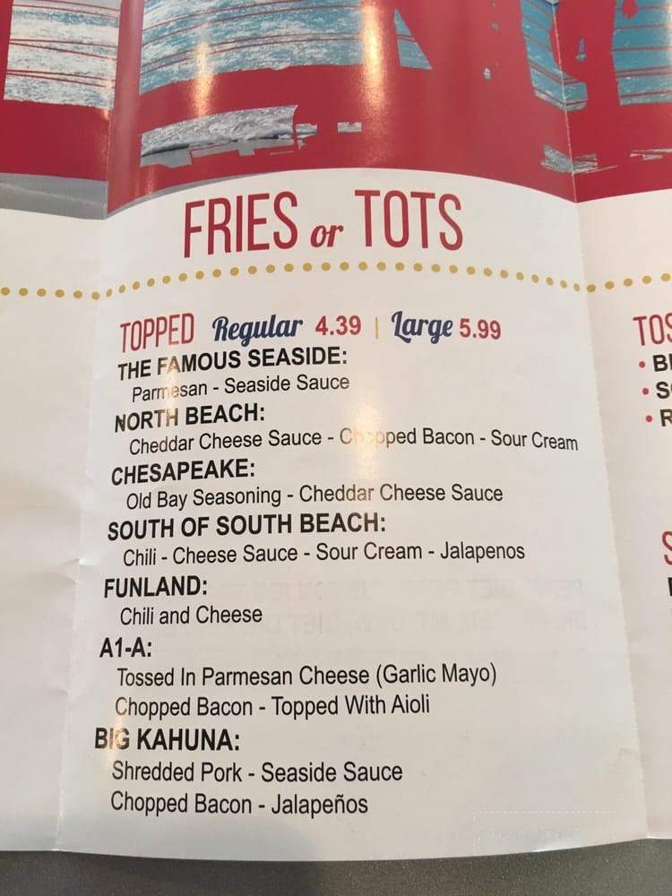 Jimmy's Seaside Fries - Trenton, NJ menu_pic