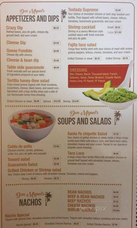 Don Miguel's Mexican Cuisine - Salisbury, NC menu_pic