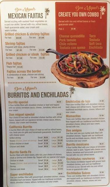 Don Miguel's Mexican Cuisine - Salisbury, NC menu_pic
