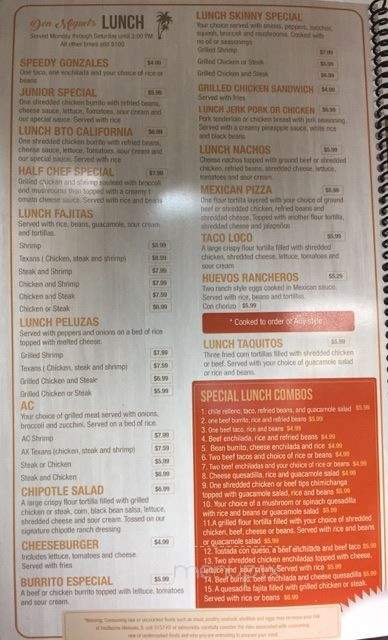 Don Miguel's Mexican Cuisine - Salisbury, NC menu_pic