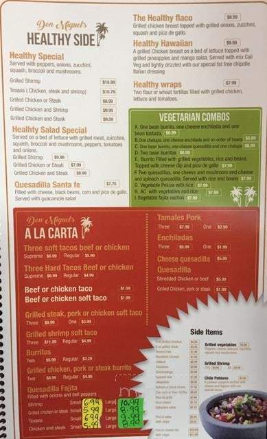 Don Miguel's Mexican Cuisine - Salisbury, NC menu_pic