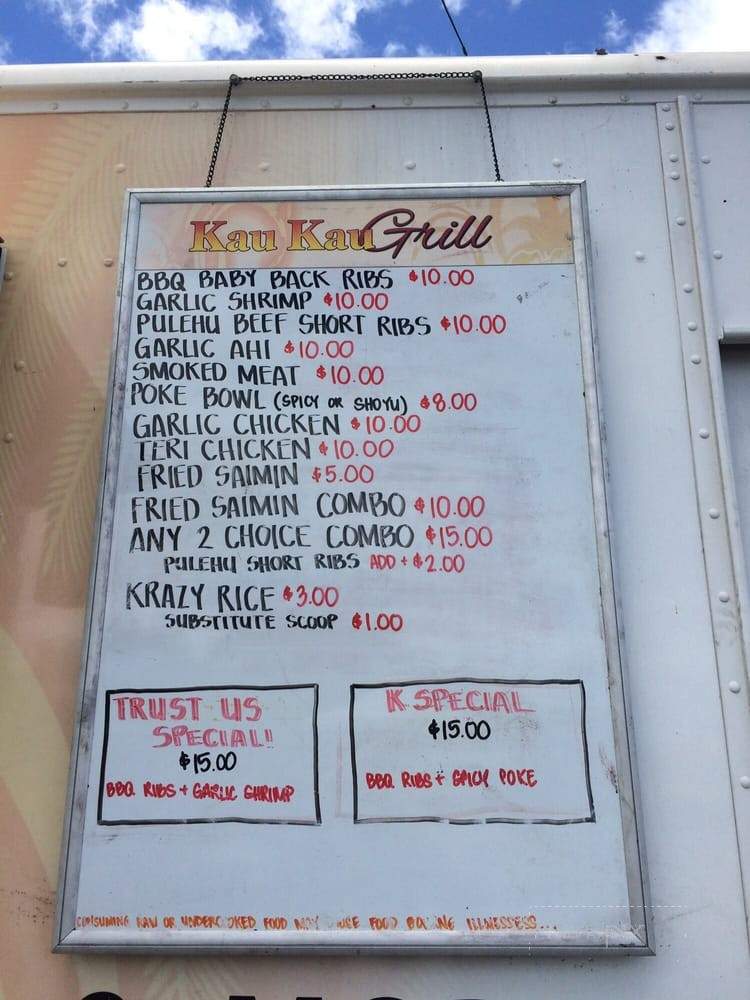 Kaukau Grill - Honolulu, HI menu_pic