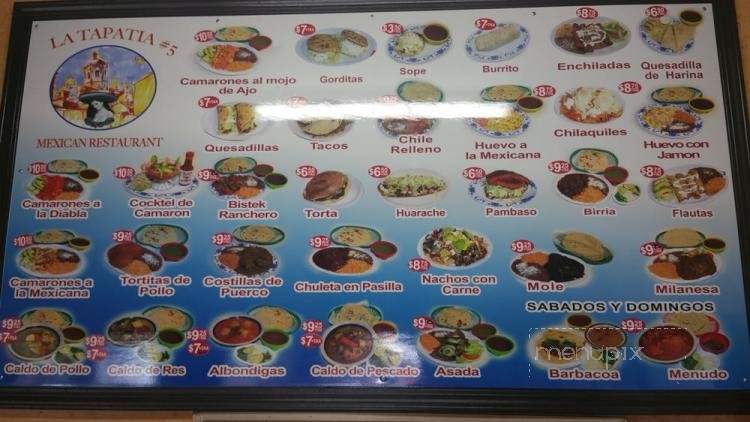 La Tapatia 5 - Oxnard, CA menu_pic