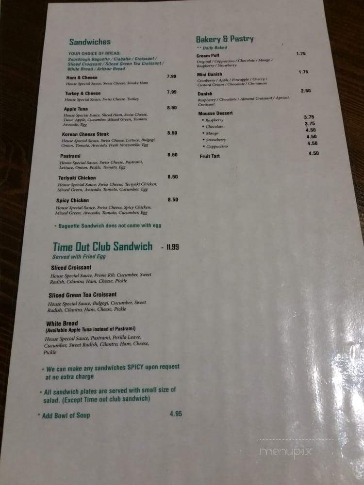Timeout - Gardena, CA menu_pic