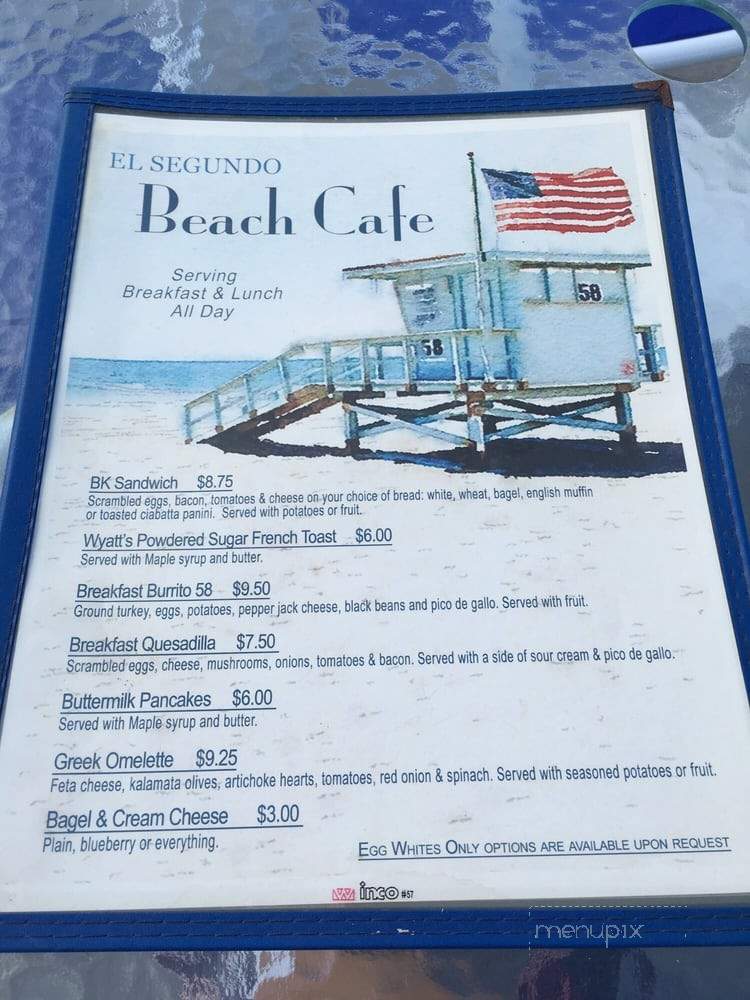 El Segundo Beach Cafe - Playa Del Rey, CA menu_pic