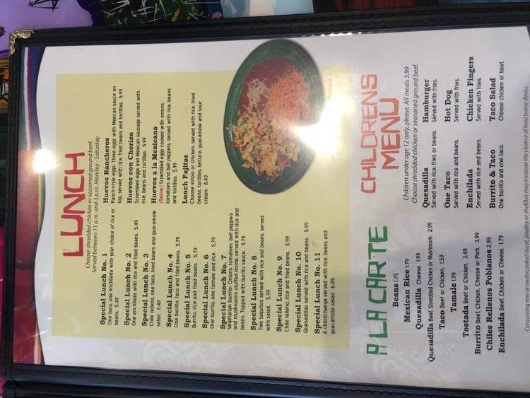 El Tequila Mexican Restaurant & Cantina - Manitowoc, WI menu_pic