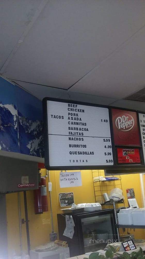 Menu Of Jimmy S Tacos In Duncanville Tx