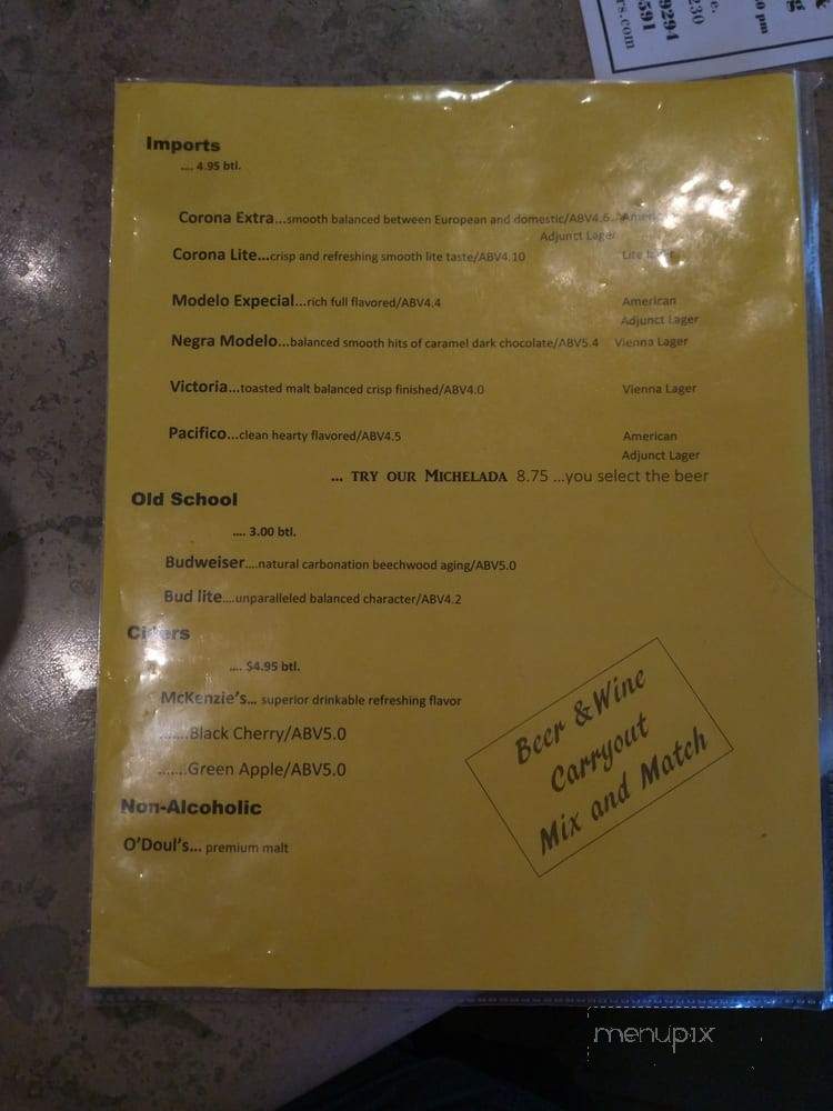 Harry's - Baltimore, MD menu_pic