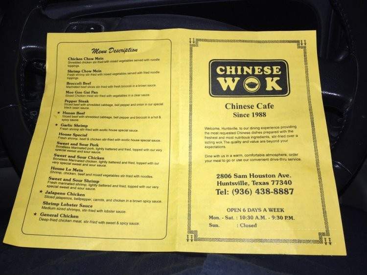 Chinese Wok - Huntsville, TX menu_pic