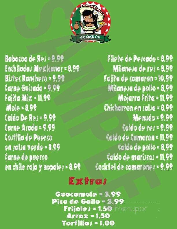 Juanita's Mexican Restaurant - Immokalee, FL menu_pic