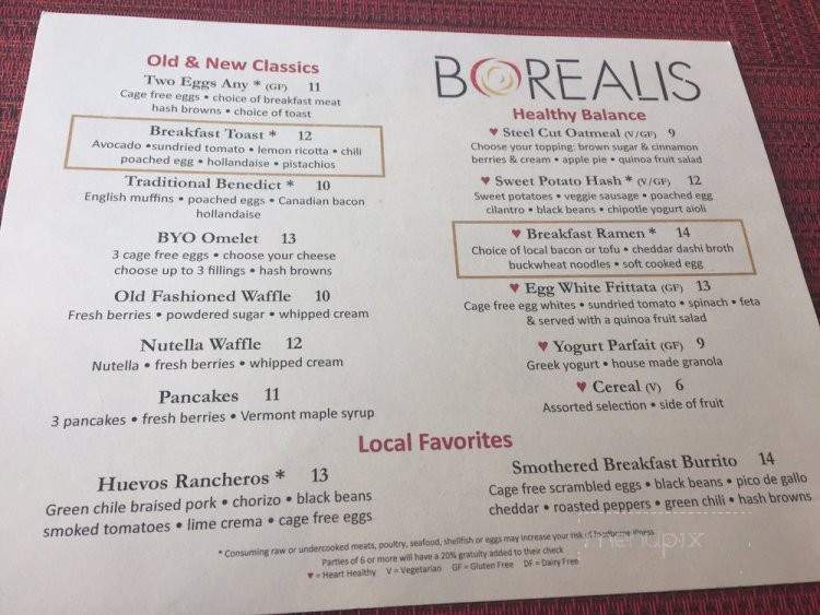 Borealis - Aurora, CO menu_pic