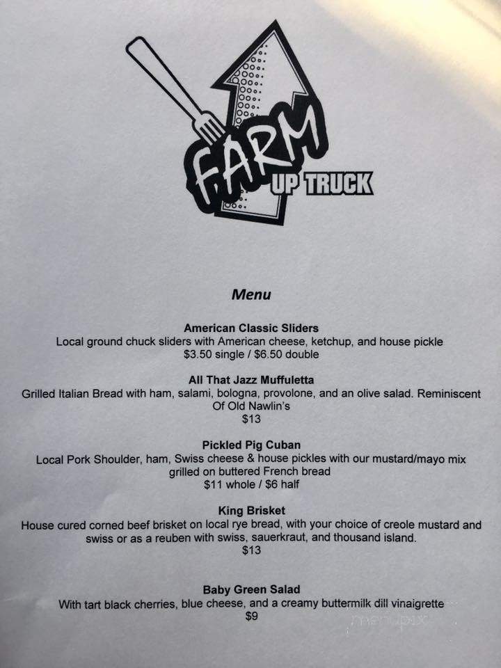 Farm Up Truck - Eglon, WV menu_pic