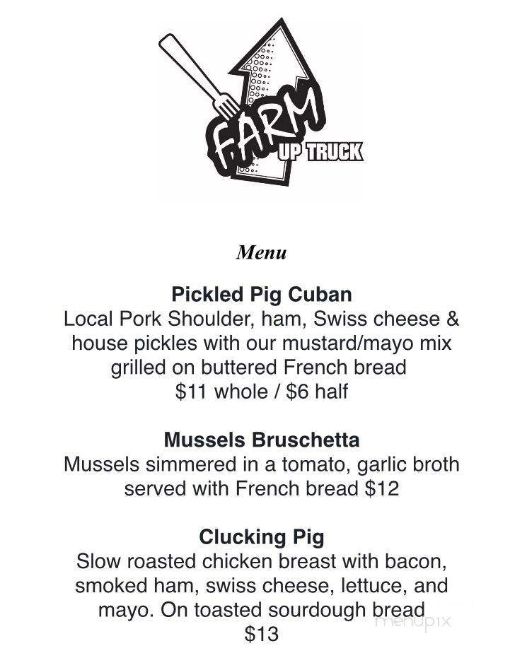 Farm Up Truck - Eglon, WV menu_pic