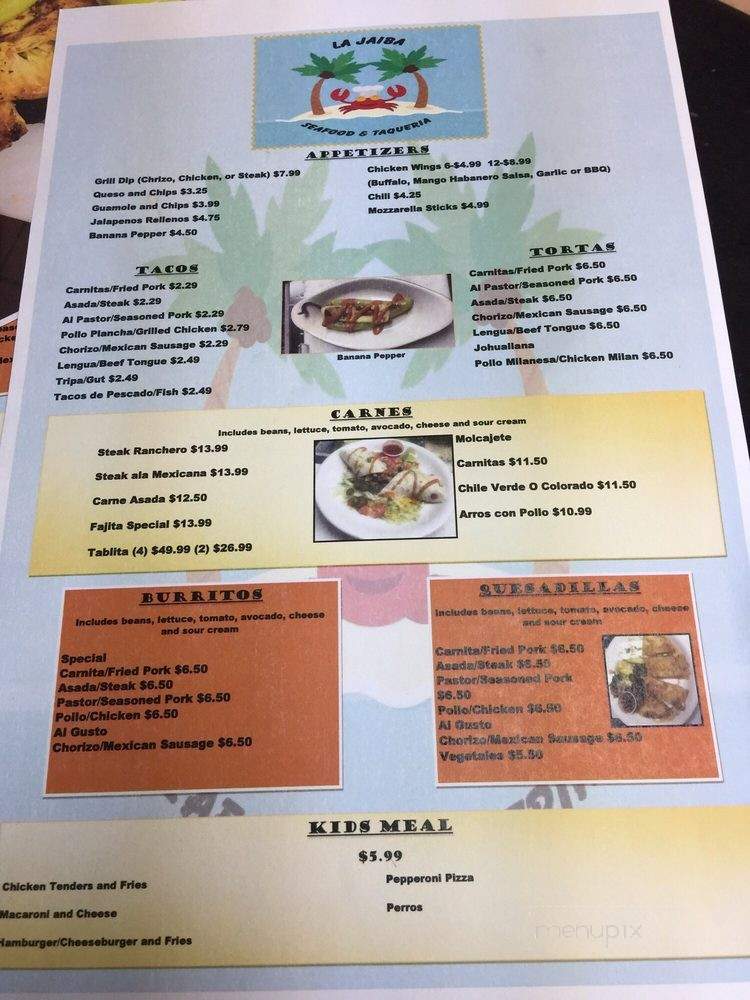 La Jaiba Seafood And Taqueria - Cincinnati, OH menu_pic