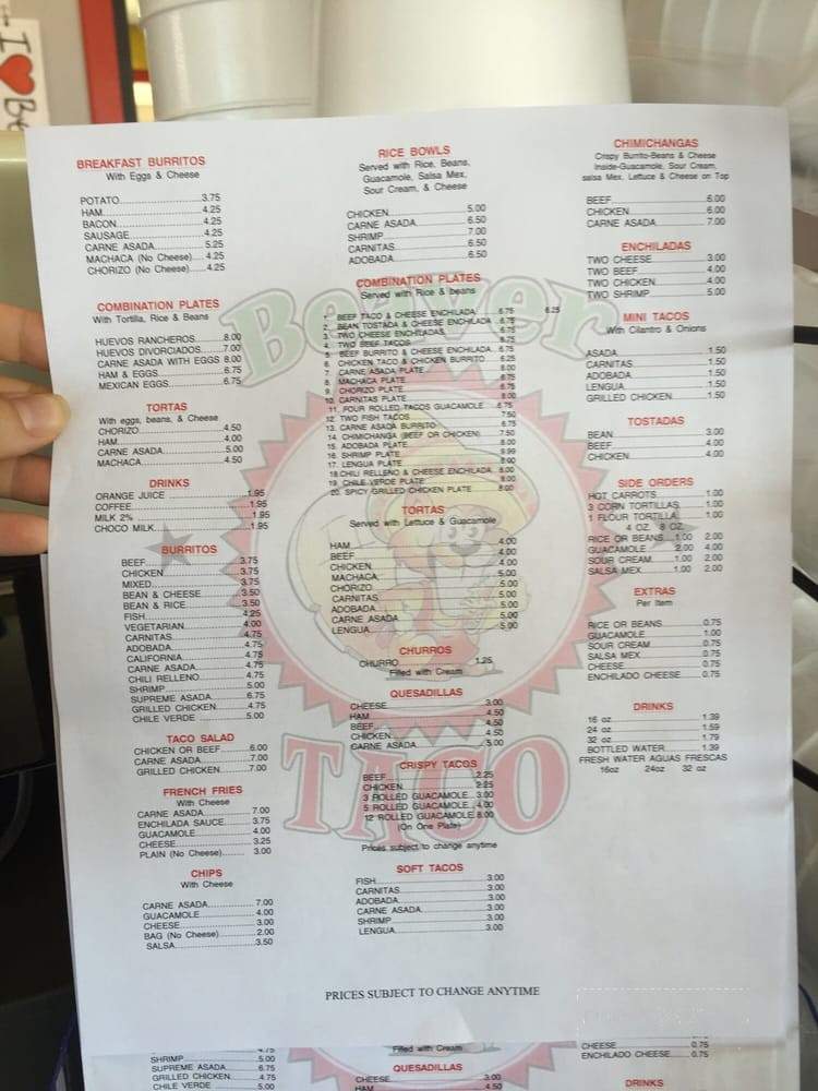 Beaver Taco - Beaver, UT menu_pic
