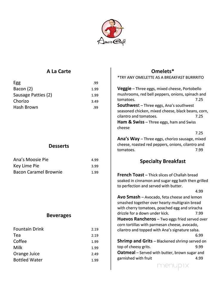 Ana's Cafe - Fort Myers, FL menu_pic