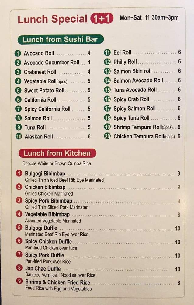 Tommy Sushi - Rivervale, NJ menu_pic