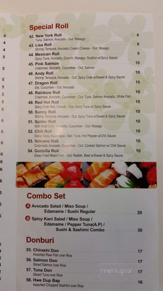 Tommy Sushi - Rivervale, NJ menu_pic