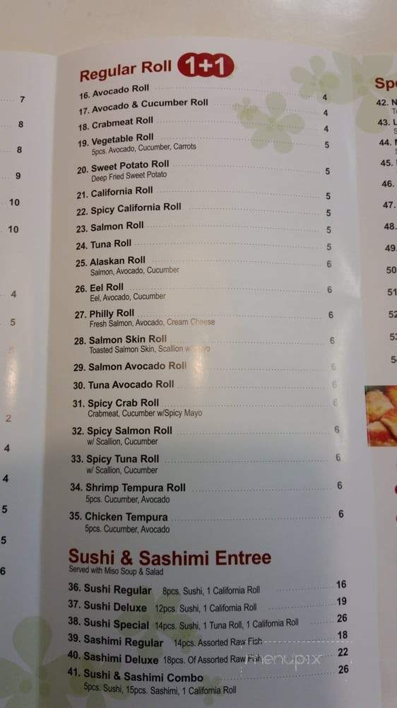 Tommy Sushi - Rivervale, NJ menu_pic
